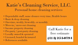 Katie's Cleaning Service - Business Card