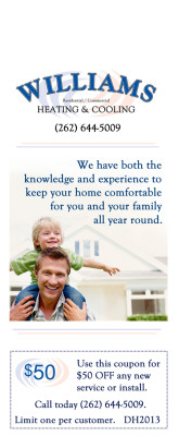 Williams Heating & Cooling - Door Hanger